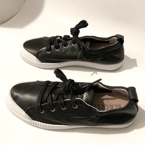 BLACKSTONE RL78 Leather Black White Low Sneakers - Picture 9 of 15